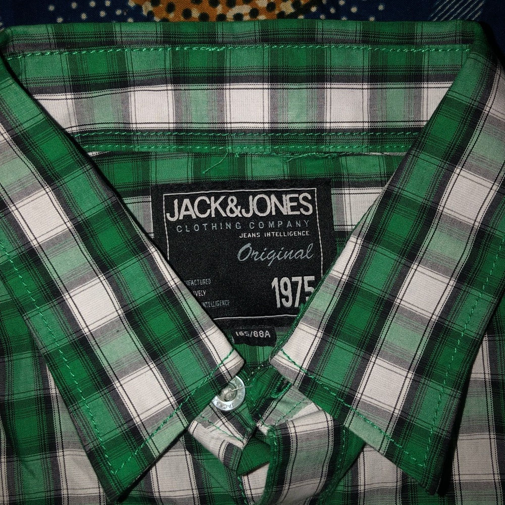 Jack&Jones Green Button Down Short Sleeve Shirt